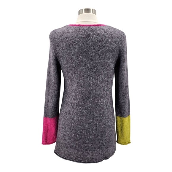 Gudrun Sjoden Womens Medium Sweater Alpaca Blend  Tunic Color Block Gray Fuchsia - Picture 4 of 9